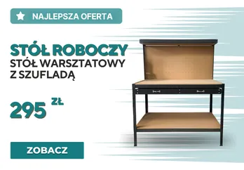 Stół warsztatowy z szufladą czarny