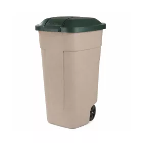 Plastikowy pojemnik zewnętrzny 110l beżowo-zielony