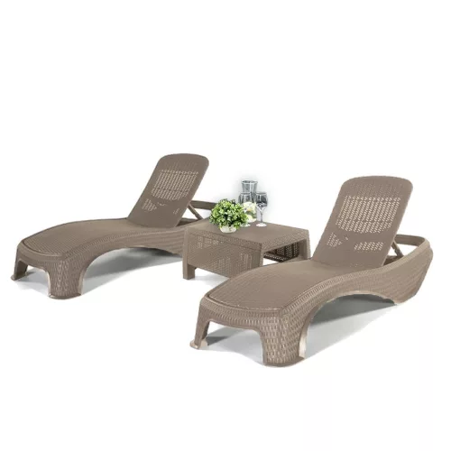 Zestaw leżaków ogrodowych Atlantic duo ze stolikiem Corfu