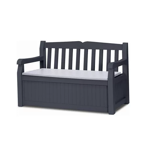 Eden garden plastikowa ławka ogrodowa/stojak 265L grafitowo-jasnoszary