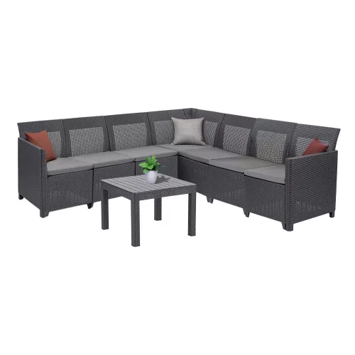 Narożnik 7-osobowy Claire XII ze stołem Orlando