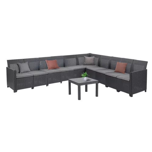 Narożnik Claire XV 10-osobowy ze stołem Orlando