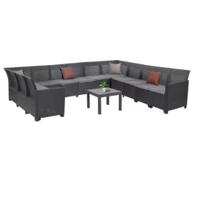 12-osobowy narożnik Claire XVI ze stołem Orlando