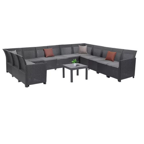 12-osobowy narożnik Claire XVI ze stołem Orlando