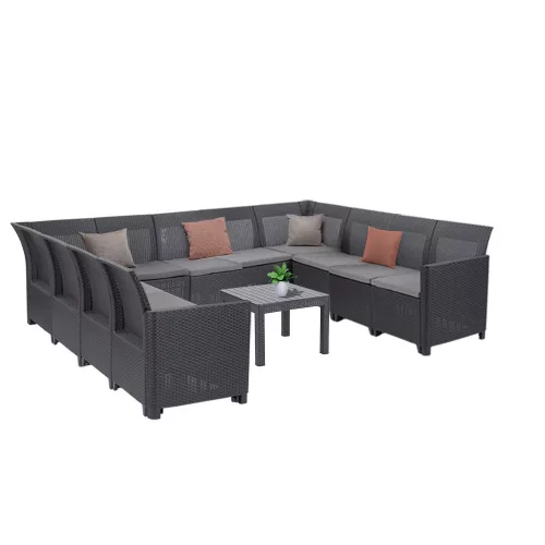 Narożnik Claire XIII 11-osobowy ze stołem Orlando