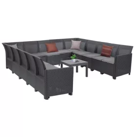 13-osobowy narożnik Claire XVII ze stołem Orlando