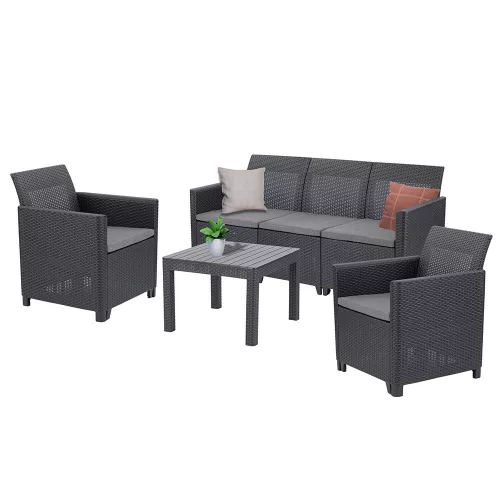 Zestaw 5-miejscowych mebli ogrodowych Claire VI ze stołem Orlando