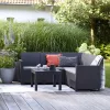 Narożny zestaw ogrodowy Claire z 5 miejscami siedzącymi i stołem Orlando