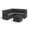 Narożny zestaw ogrodowy Claire z 5 miejscami siedzącymi i stołem z poduszkami