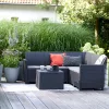 Narożny zestaw ogrodowy Claire z 5 miejscami siedzącymi i stołem z poduszkami