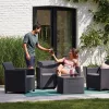 4-osobowy zestaw mebli ogrodowych Claire ze stołem z poduszkami