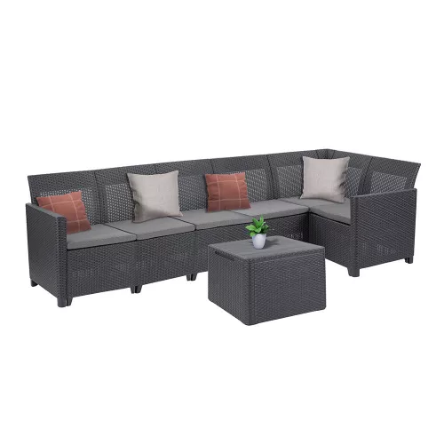 Narożnik Claire VIII 6-osobowy ze stolikiem z poduszkami