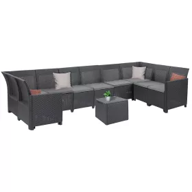   Claire VIII 9-osobowy zestaw narożny ze stolikiem z poduszkami