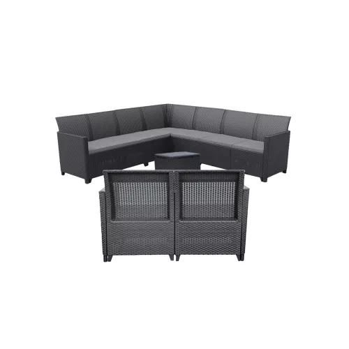 Claire V 9-osobowy zestaw mebli ogrodowych ze stołem do przechowywania vigo