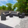 Claire IV 9-osobowy zestaw mebli ogrodowych ze stołem do przechowywania vigo