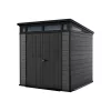 Plastikowy domek ogrodowy Cortina 7x7 szary