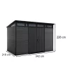 Cortina 2.0 11x7 plastikowy domek ogrodowy szary