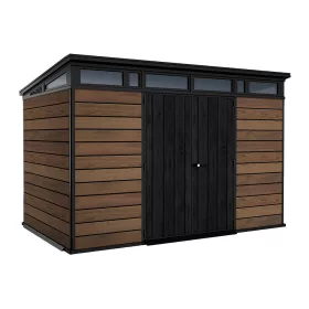 Plastikowy domek ogrodowy Signature PENT 11x7 orzech włoski