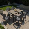 Zestaw mebli ogrodowych Lagos 6+1 popielato-grafitowy