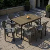 Zestaw mebli ogrodowych Rowen 6+1 popielato-grafitowy
