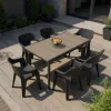 Zestaw mebli ogrodowych Ravello 6+1 popielato-czarny