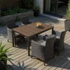 Zestaw mebli ogrodowych Nadia 4+1 orzech-grafit