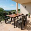 Zestaw mebli ogrodowych Lagos Large 6+1 orzech-grafit