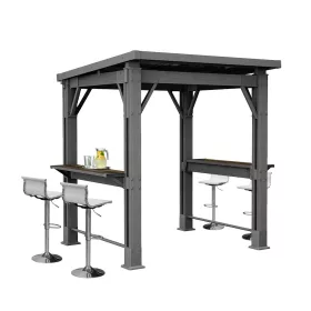 Ogrodowy pawilon grillowy z ladą, zadaszeniem