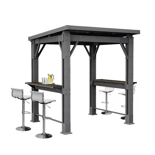 Ogrodowy pawilon grillowy z ladą, zadaszeniem