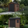 Newton Plus seroki 9 x 7,5 plastikowy domek ogrodowy brązowy