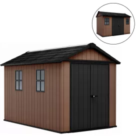   Newton Plus seroki 11 x 7,5 plastikowy domek ogrodowy brązowy