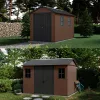 Newton Plus seroki 11 x 7,5 plastikowy domek ogrodowy brązowy