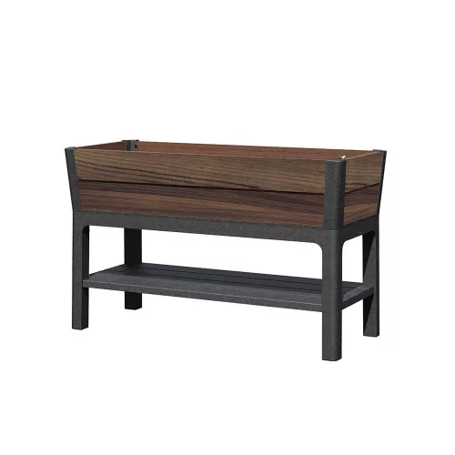 Podwyższona plastikowa donica ogrodowa Deco z dolną półką 110l