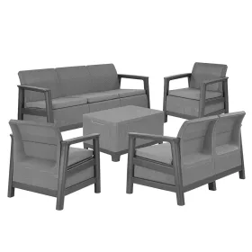   Zestaw mebli ogrodowych Scandi Big linea duo ze stołem do przechowywania z juty