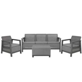   Zestaw mebli ogrodowych Scandi Love linea duo z jutowym stołem do przechowywania