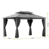 Grafitowa altana ogrodowa Tino 3x4