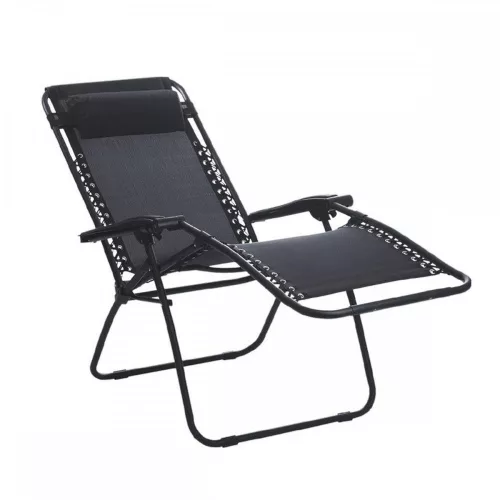 Grafitowy składany leżak Delux