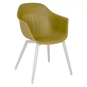   Plastikowe krzesło ogrodowe Ballena z metalowymi nogami, oliwkowa zieleń