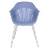 Plastikowe krzesło ogrodowe Ballena z metalowymi nogami, niebieskie