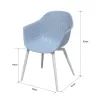 Plastikowe krzesło ogrodowe Ballena z metalowymi nogami, niebieskie