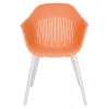 Plastikowe krzesło ogrodowe Ballena z metalowymi nogami, pomarańczowe