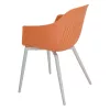Plastikowe krzesło ogrodowe Ballena z metalowymi nogami, pomarańczowe