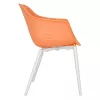Plastikowe krzesło ogrodowe Ballena z metalowymi nogami, pomarańczowe