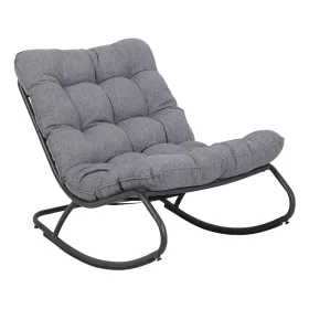 Ogrodowy fotel bujany Vibe z szarą poduszką