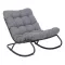 Ogrodowy fotel bujany Vibe z szarą poduszką