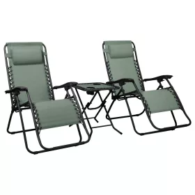 Zestaw Delux 2x leżak i stolik zielony