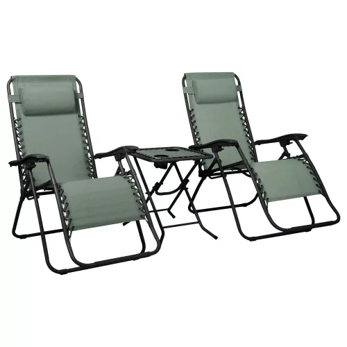 Zestaw Delux 2x leżak i stolik zielony