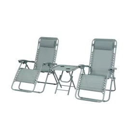 Zestaw Delux 2x leżak i stolik zielony V2