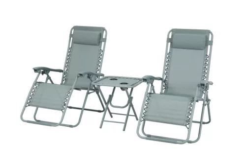 Zestaw Delux 2x leżak i stolik zielony V2