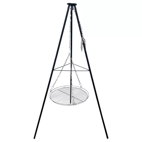 MIR-HP48 Stalowy wiszący ruszt grillowy z trzema nogami 51 cm
